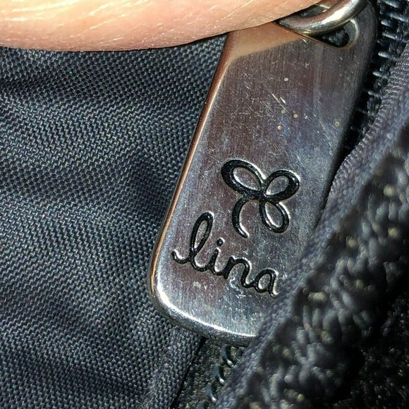 Lina Shoulder Bag Woven Zip Top Black Knit Handbag Purse Boho Hobo - Picture 9 of 12